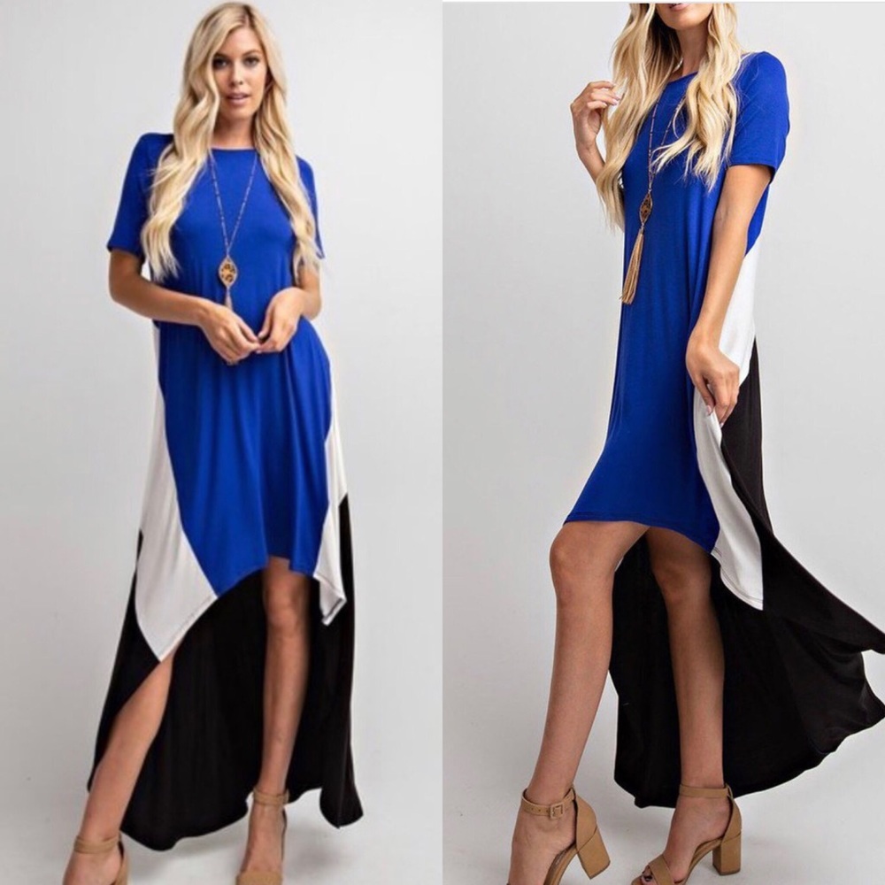 5⭐️⭐️⭐️⭐️🌟New💕 Hi Low Color Block Maxi Dress